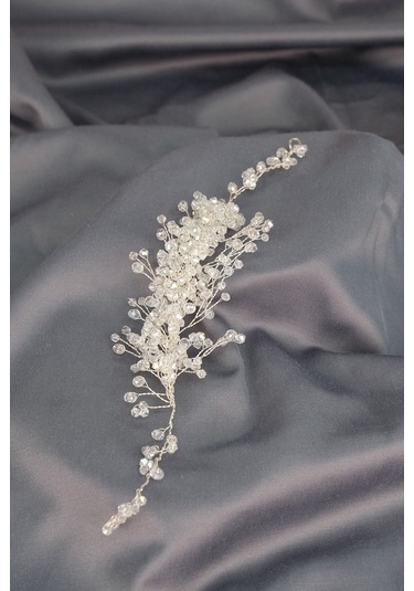 FdayAksesuar Gelinlere Özel Deren Kristal Boncuklu Gelin Tacı Saç Aksesuarı FRDY31679