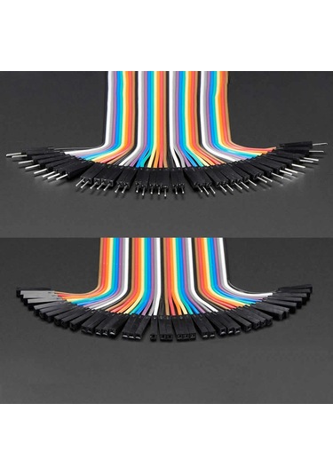 30cm 40 Pin Erkek Dişi Dupont Kablo Ayrılabilir 2.54mm 10 Renk Breadboard Atlama Kablosu Jumper Tes