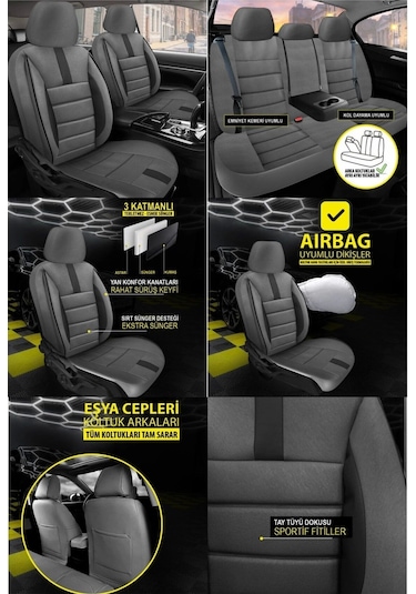 Volvo S70 Koltuk Kılıfı Oniks Füme 1 Takım