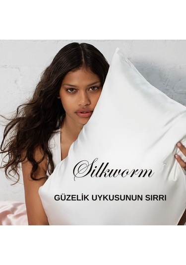 Beyaz Renkli % 100 Saf İpek Yastık Kılıfı