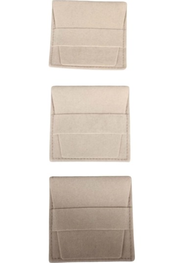 Kadife Kemerli Süet Kese Krem 10 Adet 8x8 Boy Takı, Altın Kesesi