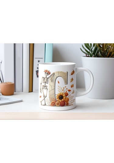 C Harfi Pembe Kareli Kalpli Göz Emojili Kupa Bardak Eğlenceli Kareli Tasarım Kahve Çay Kupası Beyaz