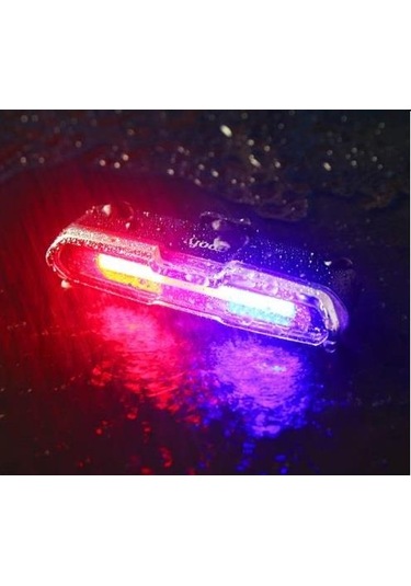 Rohs 3 Renk 168 Lümen Usb Şarjlı Polis Çakar Bisiklet Stop Siyah