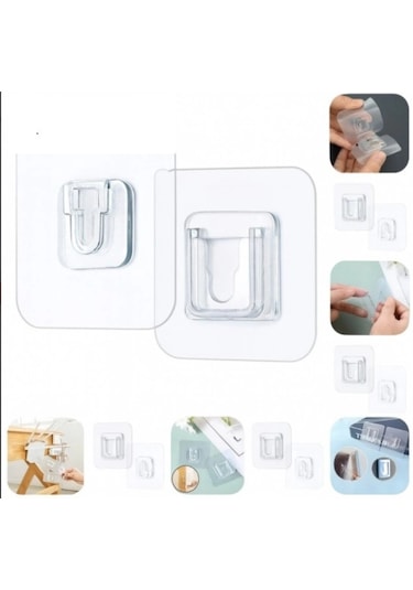 Geçmeli Klips Eşya Sabitleme Askısı 10'lu Set Renkli