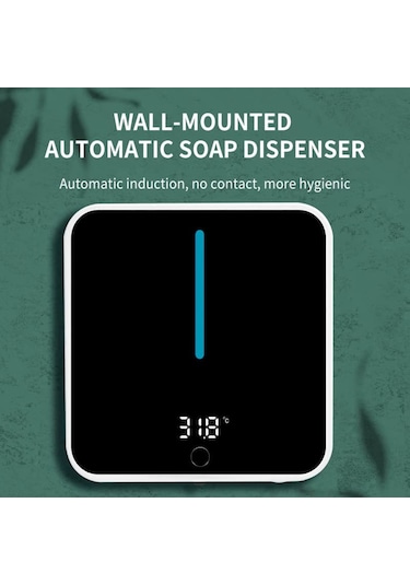 Dofolink Duvar Tipi Otomatik Köpük Sabun Dispenseri 400ml, Led Sıcaklık Gösterici, Kızılötesi Sensör, Dokunmadan, Banyo Akıllı Yıkama, Type-c Şarjlı Diğer