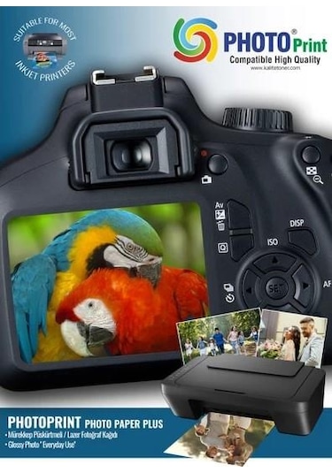 Photo Print Hp Officejet Pro 8718 Için 100 Adet A4 Parlak Çift Ta
