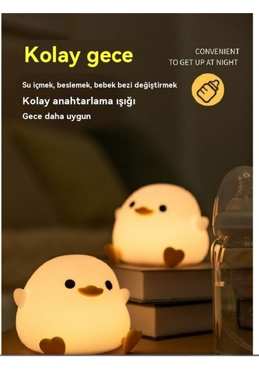 Pazly Gece Lambası Fasulye Ördek Okşama İndüksiyon Lambası Beyaz Beyaz