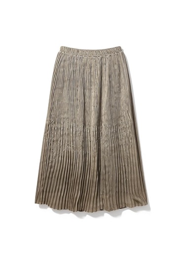 Eren Style Pileli Beli Lastikli Şifon Etek 95 Cm - 38-50 Vizon