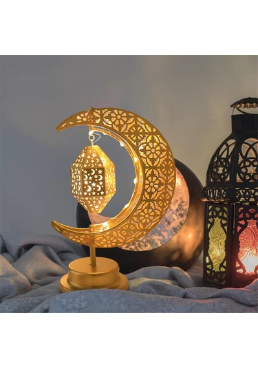 Bayram Dekorasyonu Işık Ay Ambiyans Lambası Döndürülebilir Diğer