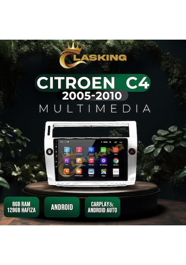 Cıtroen C4 2005-2010 Gri 8 Gb Ram 128gb Hafıza Androıd Multımedıa