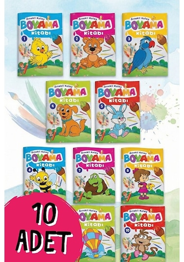 Tandem Yayınları Örnekli Kolay Boyama Kitabı (10 Kitap)
