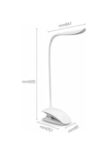 Mandallı Kitap Okuma Lambası, Güçlü Led Işık, Şarjlı .