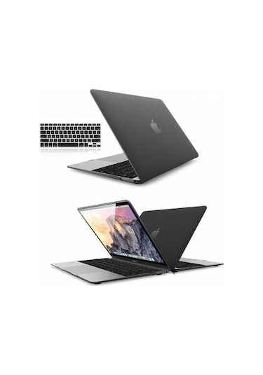 Apple Uyumlu MacBook Pro Reti̇Na 13.3 A1502 Kılıf 2In1 Si̇Li̇Kon + Klavye Siyah