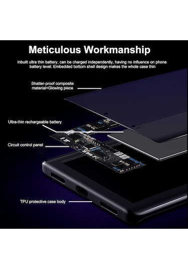 Vkemall  13 Pro Uyumlu Şarj Edilebilir Kılıf - Örümcek Dinamik Işık Animasyonu, Tam Koruma, Manyetik Şarj Model 2