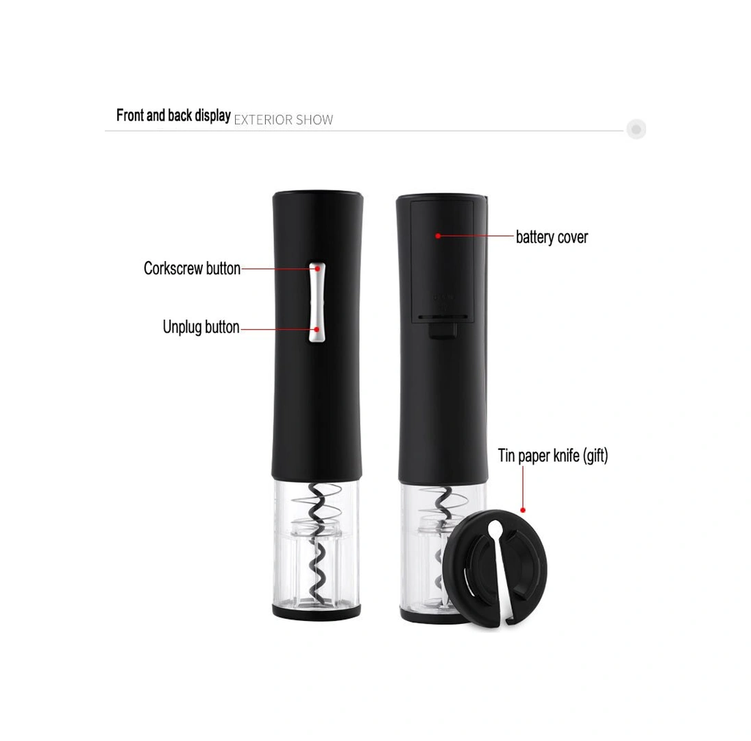 Şarap Tirbuşon Şarap Açacağı Otomatik Folyo Kesici Şarap Tirbuşon Klasik Paslanmaz Çelik Otomatik Elektrikli Taşınabilir Hızlı Set Açıcılar Siyah Antik Bronz