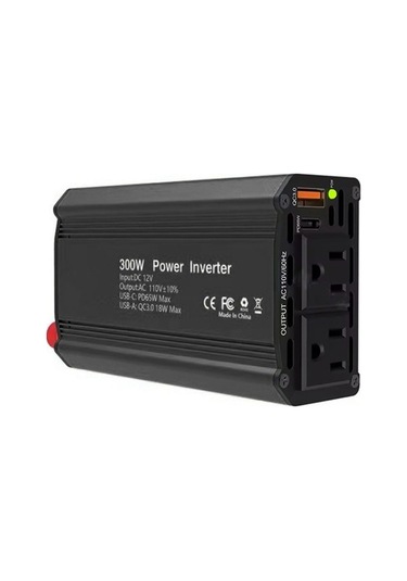 Besthome1 300w Araç İnvertörü - 12v Dc'den 110v Ac, Pd65w Qc3.0 Usb, Siyah, Eu Fiş