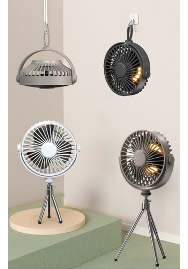 Unimarket Taşınabilir Tripodlu Şarjlı Işıklı Kumandalı Masa Vantilatörü