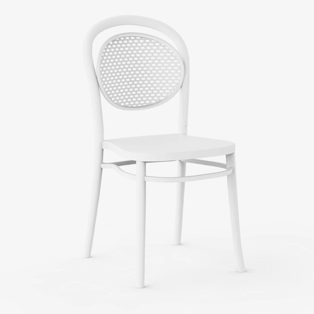 Pluto Plastik Kolsuz Sandalye 2'li Beyaz