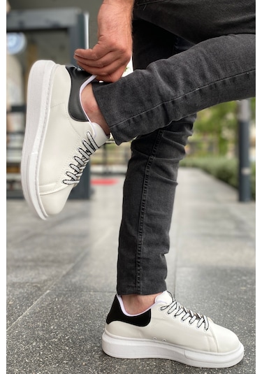 Luis A Costa Lc107 Beyaz Arka Siyah Bağcıklı Erkek Ayakkabı Renkli