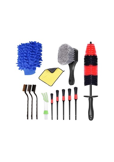 13 Parça Otomobil Temizlik Seti: Detay Fırçalar, Jant Ve Lastik Fırçaları, Klima Boru Fırçası İle Ev Ve Araç Temizliği