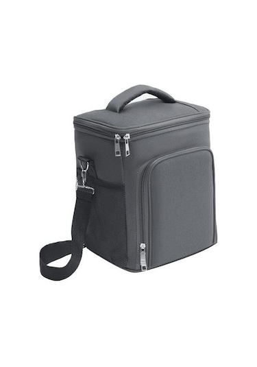 Su Geçirmez Termal Yalıtımlı Seyahat Çantası, Oxford Kumaş Öğle Yemeği Taşıma Çantası, Isı Koruyucu Taşınabilir Beslenme Çantası, Crossbody Tote Organizer Gri