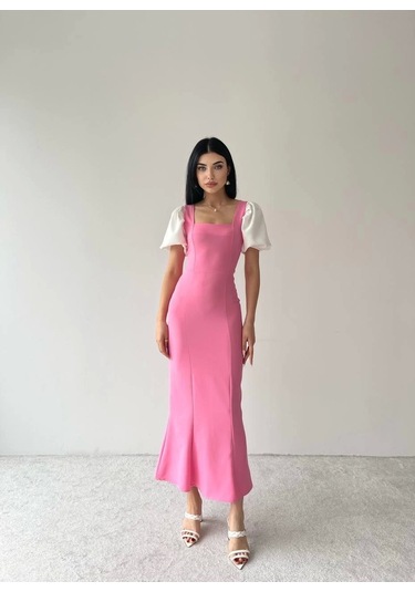 Alice Balon Kol Elbise Pembe