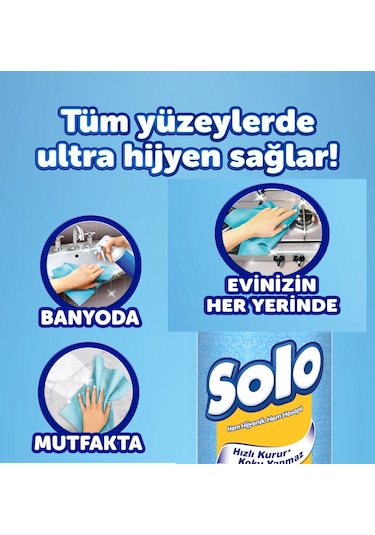 Solo Hijyenik Temizlik Bezi 5 x 10'lu 33 x 30 CM