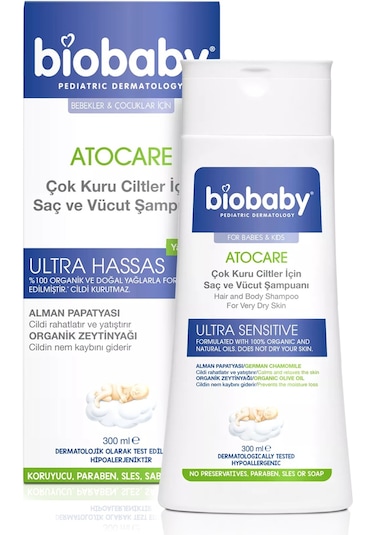Biobaby Kuru ve Atopik Ciltler İçin Şampuan 300 ML