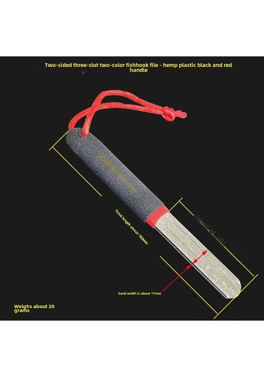 Yuntech01 Diamantlı İki Yönlü Balık İğnesi Kesici - Siyah-kırmızı Kollü, Uzun Ömürlü, Çift Taraflı Zımpara Taşı 8029 Markasız