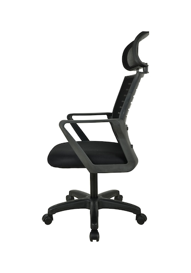 Mobilyakeyfi Bürocci Likya Plastik Ayaklı Çalışma Koltuğu-Siyah File-2284B0541