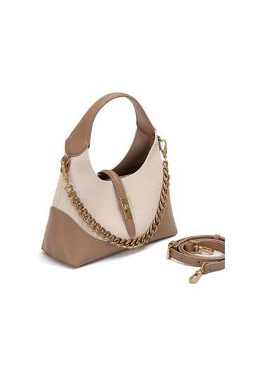 Levidor 930409 Kadın Gold Zincir Aksesuarlı El Çantası Vizon Vizon