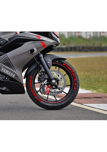 Pzero Motorsiklet Lastik Yazısı Sticker 4 Adet Kırmızı