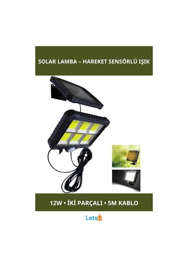 Hareket Sensörlü Su Geçirmez Güneş Enerjili Duvar Lambası 12w Çok Renkli