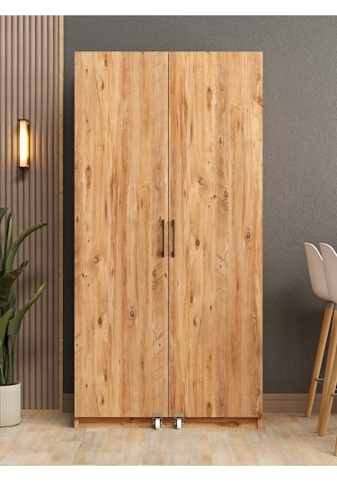 Kuzeylife Novensa Çok Amaçlı Erzak-kiler Dolabı İki Kapaklı Çam Çam