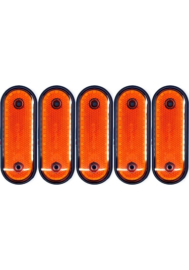 5 Adet 12v-24v Dorse Led İşaret Pozisyon Etek Lamba Turuncu Reflektör E37