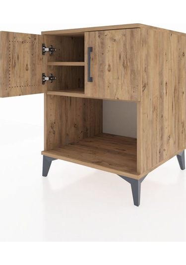 Kronos Komodin 2 Raflı 2 Kapaklı 60x59x80 Çam-çam Atlas Çam