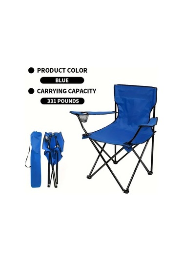 Fochsia Portatif Katlanır Kamp Sandalyesi 8 Ayaklı 150 Kg Navy Mavi Taşıma Çantalı Lacivert