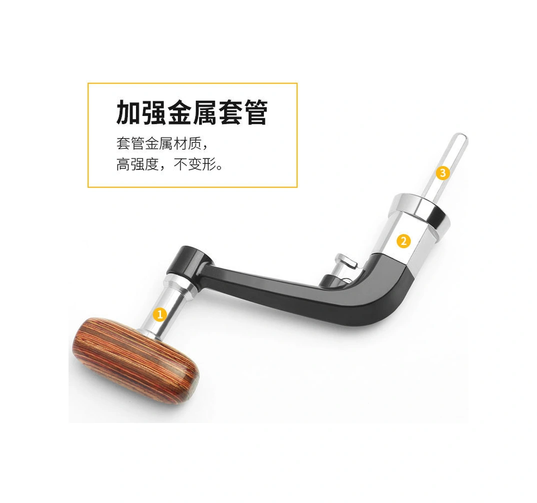 Dianziye Metal Kollü Göl Balıkçılığı Makinesi Kolu, Ahşap Tutamaklı Katlanabilir, Kaymazsız, 5000-6000 Boyutları İçin Uygun, Vida Kapaklı Değiştirme Parçası