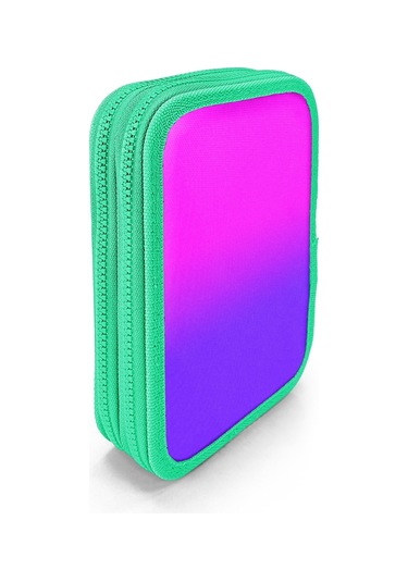 Coral High Kids Pembe Mor Renk Geçişli Çift Katlı Kalem Çanta 11137 Mor - Pembe