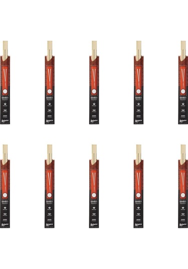 Yıkanabilir Bambu Kore Japon Çin Yemek Çubuğu Chopsticks - 23 Cm. - 10 Çiftlik 1 Paket