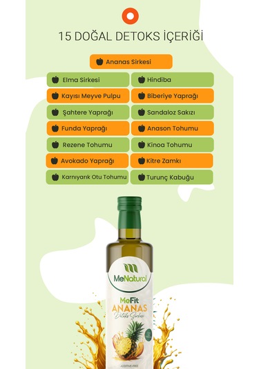Menatural Mefit Ananaslı Detoks Sirkesi - 250 ML