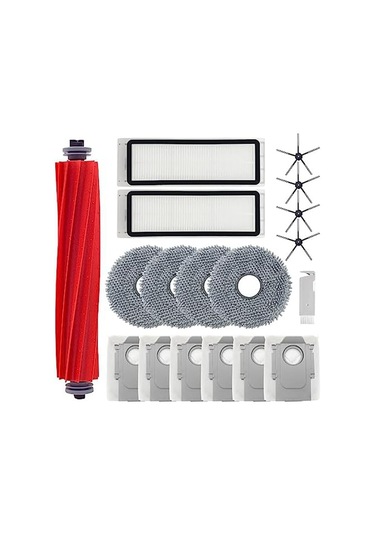 Xurunkeji Roborock Q Revo Robot Süpürge İçin Vakum Aksesuarları Seti Mop Pedleri Ana Yan Fırça Toz Torbaları Hepa Filtre