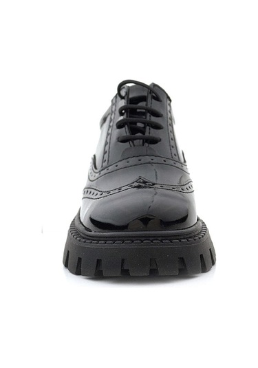 Rakerplus Siyah Rugan Bağcıklı Oxford Kız Çocuk Günlük Ayakkabı Siyah