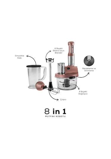 Karaca  Mastermaid Prosteel Uzun Blender Ayaklı 6 Bıçaklı 2500 W Cam Mutfak Robotu