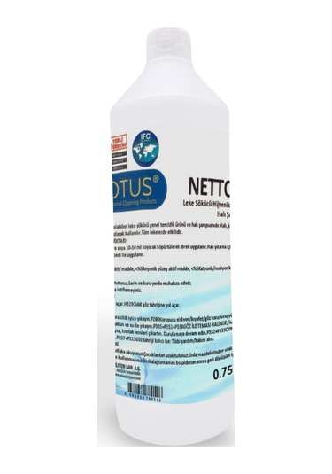 3d Lotus Netto 1000 Hijyenik Genel Temizlik Ürünü Leke Sökücü Halı Şampuanı 750 ML