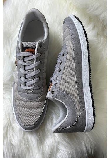 Günlük Erkek Sneaker Bağcıklı Hafif Rahat Fileli Hava Alabilen Yürüyüş Spor Ayakkabısı 014 Buz - Buz
