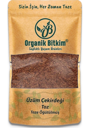 Organik Bitkim Toz Üzüm Çekirdeği (Öğütülmüş) 1 KG