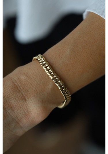 Yenigün Kuyumculuk 14 Ayar Altın Sıkı Gurmet Zincir Bileklik Blk58147 Sarı Altın