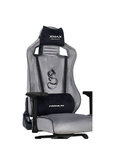 Pro Ayak Uzatmalı Kol Pedli Maximus Gri Oyuncu Koltuğu Gri