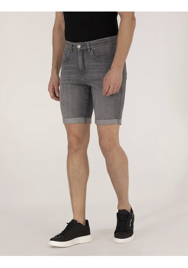 Pierre Cardin Erkek Gri Şort Jean 50267804-vr024 Gri